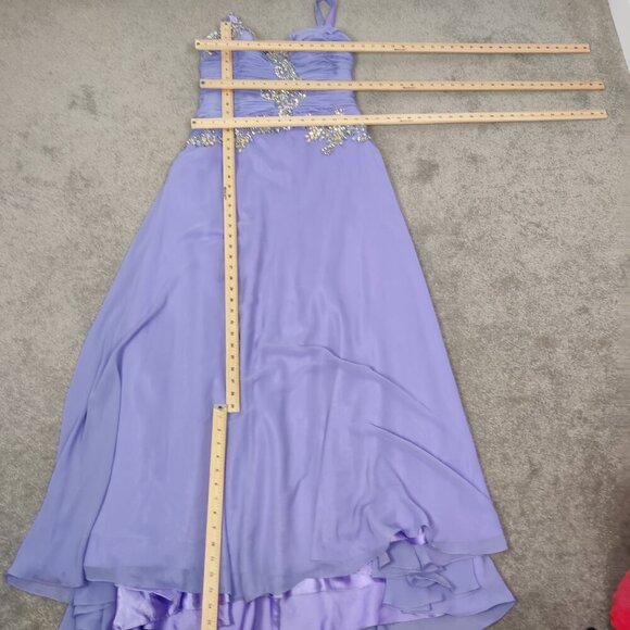 Coya Collection Women's Dress Size 8/10 Purple Handbeaded Ruched Prom Bridesmaid - Picture 7 of 9